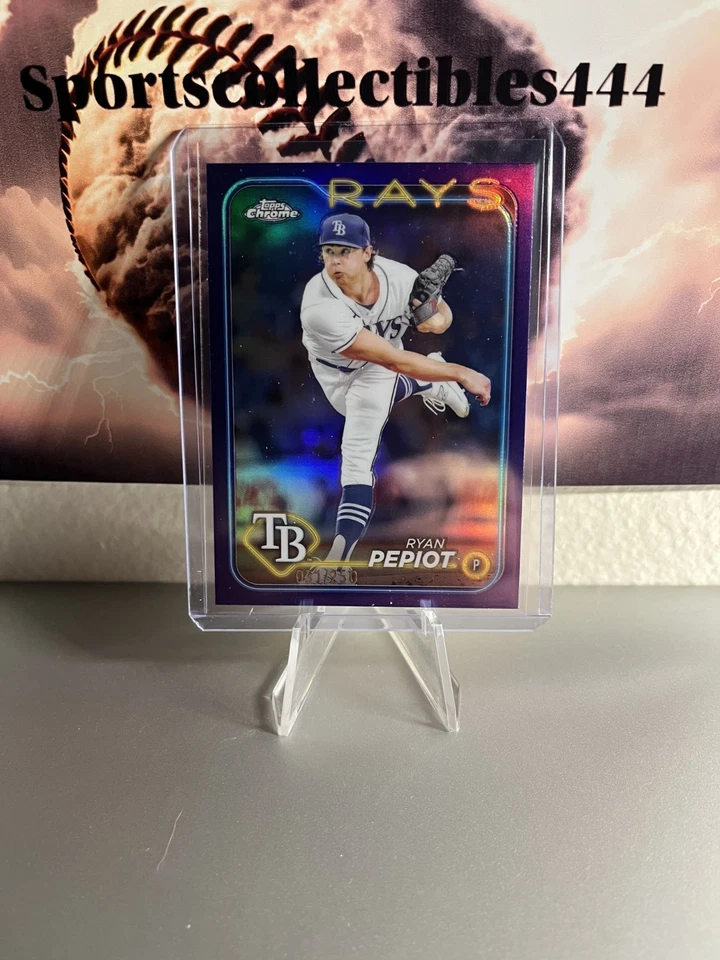 Ryan Pepiot 2024 Topps Chrome Purple Refractor 31/250 Tampa Bay Rays - Image 1 of 1