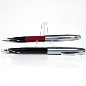 Vintage Sheaffer Imperial Fountain Pen Lot: Black 440 F Nib & Burgundy 444 M Nib - Picture 1 of 24
