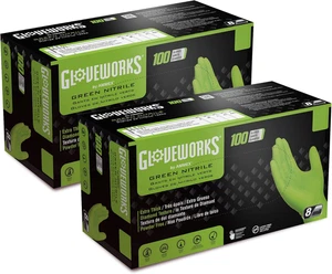 HD Green Nitrile Gloves, 8 Mil Nitrile Gloves Medium-Xxl Sizes, Nitrile Disposab - Picture 1 of 12