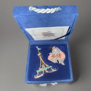 DISNEY DUMBO SWAROVSKI PIN BROOCH  EASEL SET Limited Edition  #257 New In Box - Picture 1 of 12