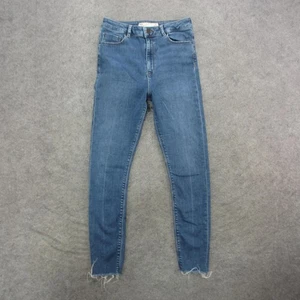 ASOS Denim Jeans Mens 30x32 Blue Skinny Fit Stretch Raw Hem Zip Fly 5-Pocket - Picture 1 of 11