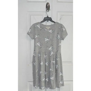 Tucker + Tate Girls Print Short Sleeve Dress in Grey Unicorn Size 7 MSRP $35 - Picture 1 of 4