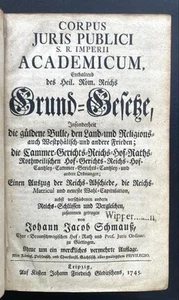 Corpus iuris publici S. R. Imperii academicum, Contiene la salvación. Röm Reichs G - Imagen 1 de 2