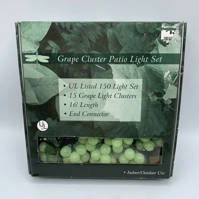 Juego de luces de patio con racimo de uva 15 racimos de 16’ de longitud nuevas luces de cadena de caja abierta Foto 1 de 4