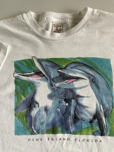 Large Vintage 90’s Dolphin Graphic Alore T-Shirt Designed by Loco T’Z - Picture 1 of 8