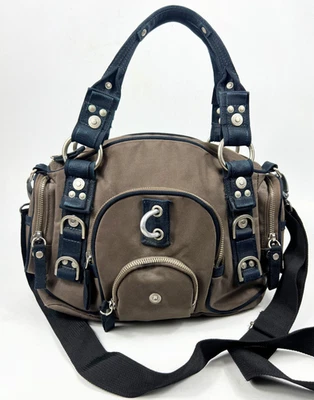 Vintage George Gina & Lucy Nylon Shoulder Bag Brown with Black Straps - Image 1 of 4