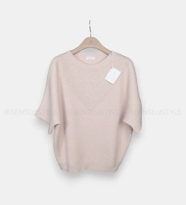 Brunello Cucinelli 女式羊绒毛衣 Monili 装饰粉色套衫 S 码 — 第 1/4 张图片