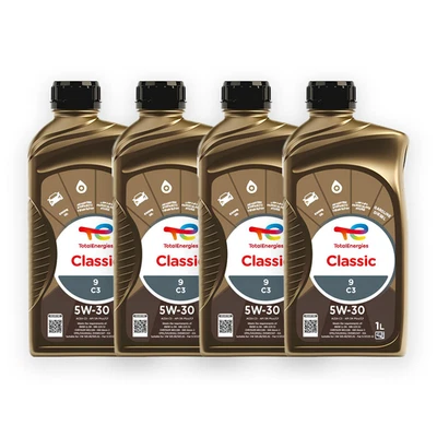 4 LITRI OLIO MOTORE TOTAL CLASSIC 9 C3 5W30 API SN PLUS/CF BMW LL-04 MB 229.52 - Immagine 1 di 3