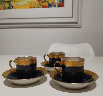 Ultra rare William Guerin c1910 Antique Double Espresso Cup/saucer. Immaculate. - Image 1 of 4