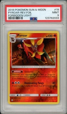 2018 Pokemon Sun & Moon Forbidden Light Pyroar Reverse Holo Foil #19 PSA 9 - Image 1 of 2