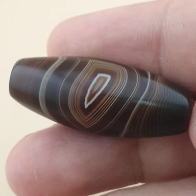 Vintage Yemeni Suliemani Natural Eye Agate Bead Amulet - Image 1 of 4