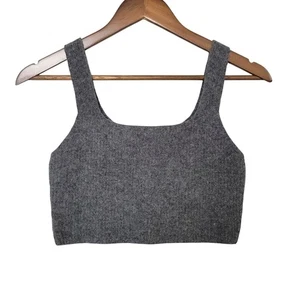 Everlane The Cozy Stretch Knit Cropped Tank Womens Size M Gray Wool Yak NWT  - Picture 1 of 4