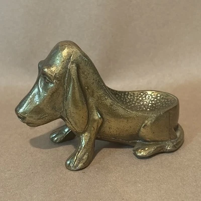 Soporte para pipa de latón vintage Ronson AMW Basset Hound perro Foto 1 de 4