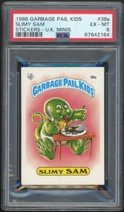 1986 Topps Garbage Pail Kids 1st Series UK Minis #38a Slimy Sam PSA 6 EX-MINT - Picture 1 of 2