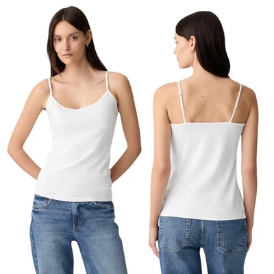 GAP Mujer Sin Mangas Ajustable Cami Correas - Talla M Blanco Foto 1 de 4
