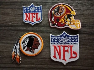 4 pcs Patch WASHINGTON REDSKINS Football Team Embroidered Iron or Sew on Shirt  - Picture 1 of 8