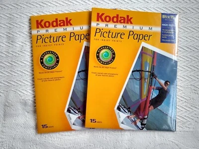 Lot of (2) Kodak Premium Picture Paper High Gloss 8 1/2x 11"  new 15 sheets each - Image 1 of 4