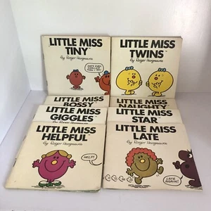 Lot 8 VTG Little Miss Collectible Books Roger Hargreaves Behavior Manners Humor - Foto 1 di 9