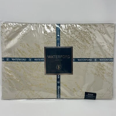 Waterford Gold Beige Set Of 4 Placemats Size 13"X19” Christmas Holiday - Image 1 of 4