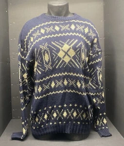 Vintage Red River Knitting Company Men’s Geometric Print Sweater Sz L - Picture 1 of 9