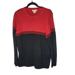 Suéter Vintage Eddie Bauer Para Mujer Copo de Nieve Vacaciones Bloque de Color Talla Mediana - Imagen 1 de 8