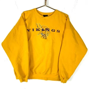 Vintage Minnesota Vikings Starter Sweatshirt Size XL Yellow Made In Usa Nfl 90s - Picture 1 of 3