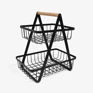 Fruit Basket - 2 Tier - Black - Picture 1 of 5