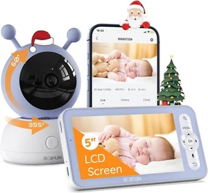 Boifun WiFi Baby Monitor Via 5" Screen and App Control, Video Record & Playback - Picture 1 of 8