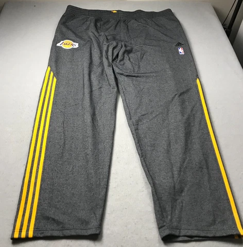 Los Angeles Lakers Sweatpants Mens 3XL XXXL Gray Yellow Adidas Drawstring NBA Cover