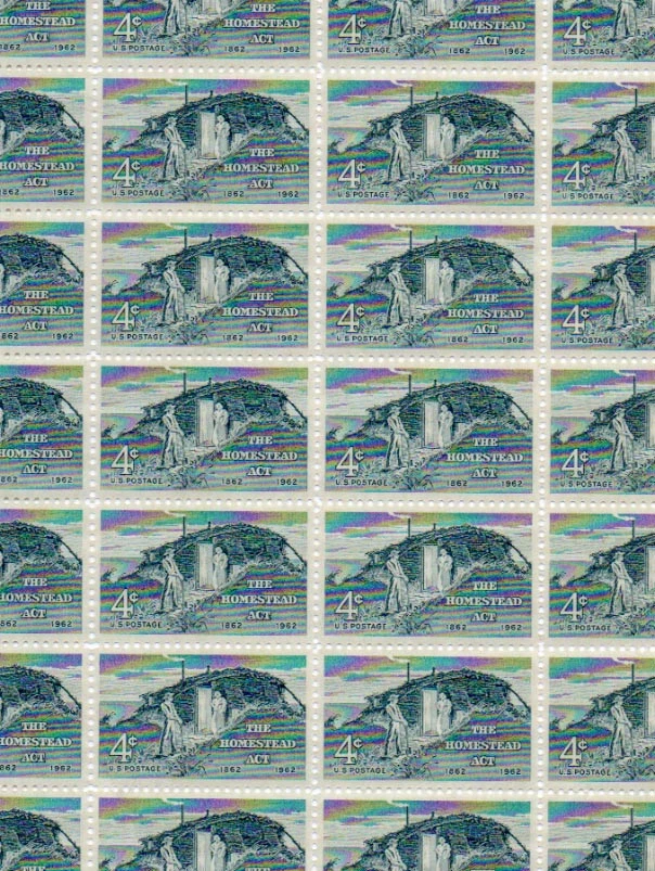 1962 Homestead Act Centenary Issue #1198 Full MNH Sheet of 50 4 cent US Stamps - Image 1 of 1