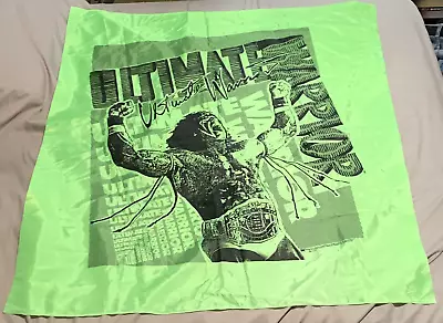 RARO VINTAGE! Banner colgante de pared WWF Ultimate Warrior 1990 verde neón Foto 1 de 4