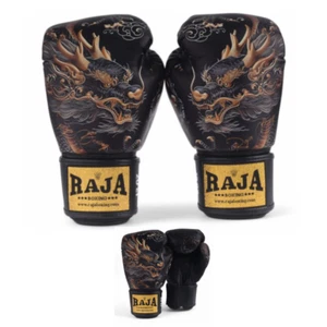 RAJA BOXHANDSCHUHE LEDER KUH MUAY THAI BESONDERS AUSGEFALLEN Siebdruck Handarbeit - Bild 1 von 12