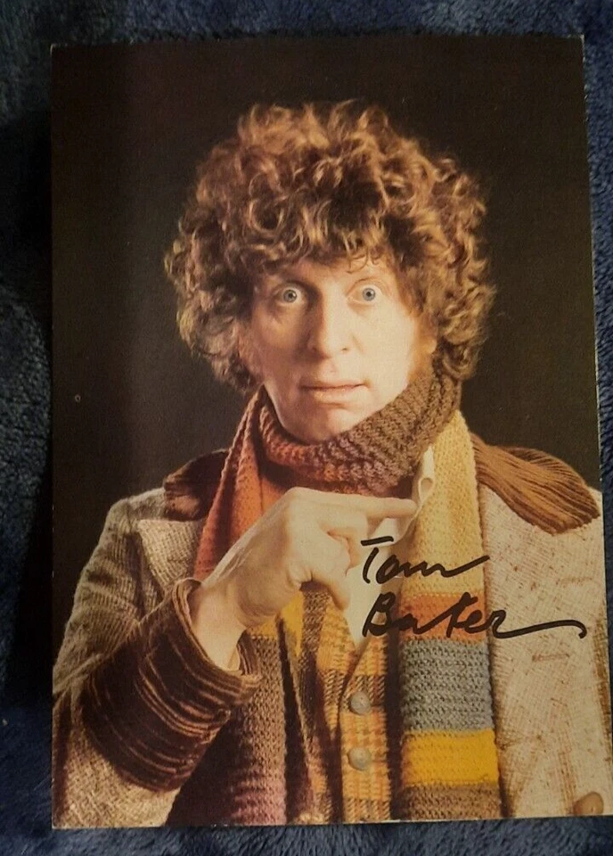 DOCTOR WHO TOM BAKER Signed Postcard Vintage Larkfield BBC Fan Photo 1977 RARE - Image 1 of 2
