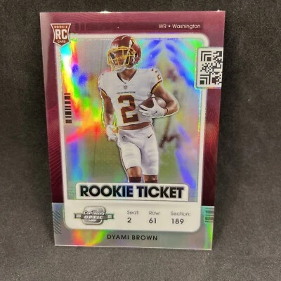 DYAMI BROWN 2021 PANINI CONTENDERS OPTIC  PRIZM HOLO ROOKIE TICKET RC SSP - Image 1 of 2