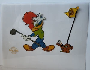 WOODY WOODPECKER SERIGRAPH SERICEL 'HOLE IN ONE' GOLF  1991 WALTER LANTZ PROD. - Picture 1 of 6