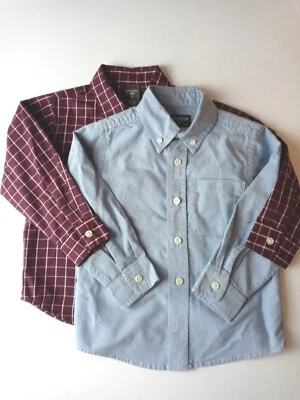 Lote de 2 camisas abotonadas manga larga para niños pequeños Dockers/OshKosh 4T NUEVAS Foto 1 de 4