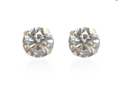 10k Yellow Gold Diamond Stud Earrings. Plus Extra Free 14k Backs! - Image 1 of 4