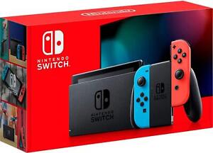 Nintendo Switch With Neon Blue And Neon Red Joy-Con Console Very Good 2N