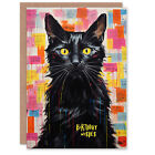 Birthday Greeting Card Black Cat Lover Wishes For Him Her