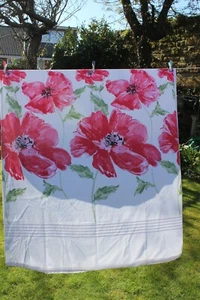 8028d Lovely Maison Single Duvet Cover & 1 Pillowcase Poppies Excellent - Picture 1 of 5