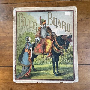 Antique Big Picture Book 1800’s PROFUSELY ILLUSTRATED BLUE BEARD Soft Cover - Picture 1 of 11