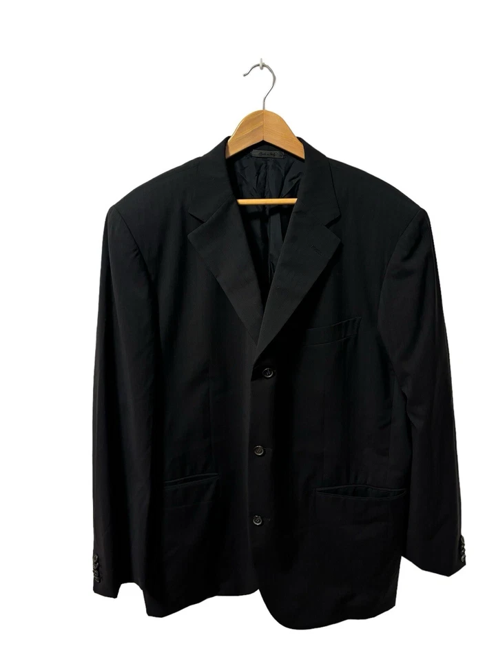 Hugo Boss Vintage Virgin Wool Men’s Single Breast 3 Button Blazer Jacket Black - image 1 of 4