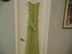 New Latest BONDI BOND lime Italian linen maxi dress low open back sz S, $420! - Picture 1 of 5