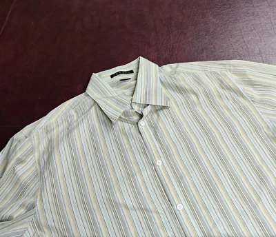 CAMISA TEORÍA HOMBRE EXTRA GRANDE RAYAS CLÁSICO DISEÑADOR TRANQUILO LUJO ACADEMIA Foto 1 de 4