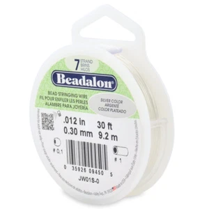 Alambre de joyería Beadalon 7 hilos plata espesor: 0,30/0,38/0,46/0,61 mm (9,2 m) 30 pies - Imagen 1 de 14
