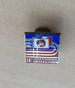 Vintage Emaille Universiade 1947 Paris Knopfloch Ansteckabzeichen (Olympische Spiele) - Bild 1 von 4