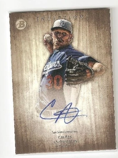 2014 Bowman Inception Chris Anderson Blue Auto Los Angeles Dodgers PA-CA  - Image 1 of 1