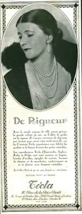 Publicité ancienne collier de perles Técla 1929 issue de magazine - Picture 1 of 1