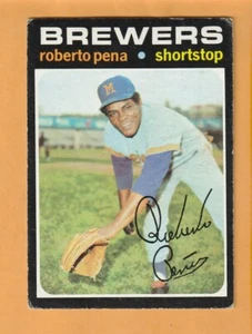 Roberto Peña Milwaukee Brewers 1971 Topps #334 pliegues superficiales - Imagen 1 de 2