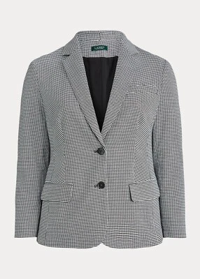 Chaqueta Blazer Ralph Lauren Mujer’s Houndstooth Sarga Negro/Blanco Talla 16. $195 Foto 1 de 4
